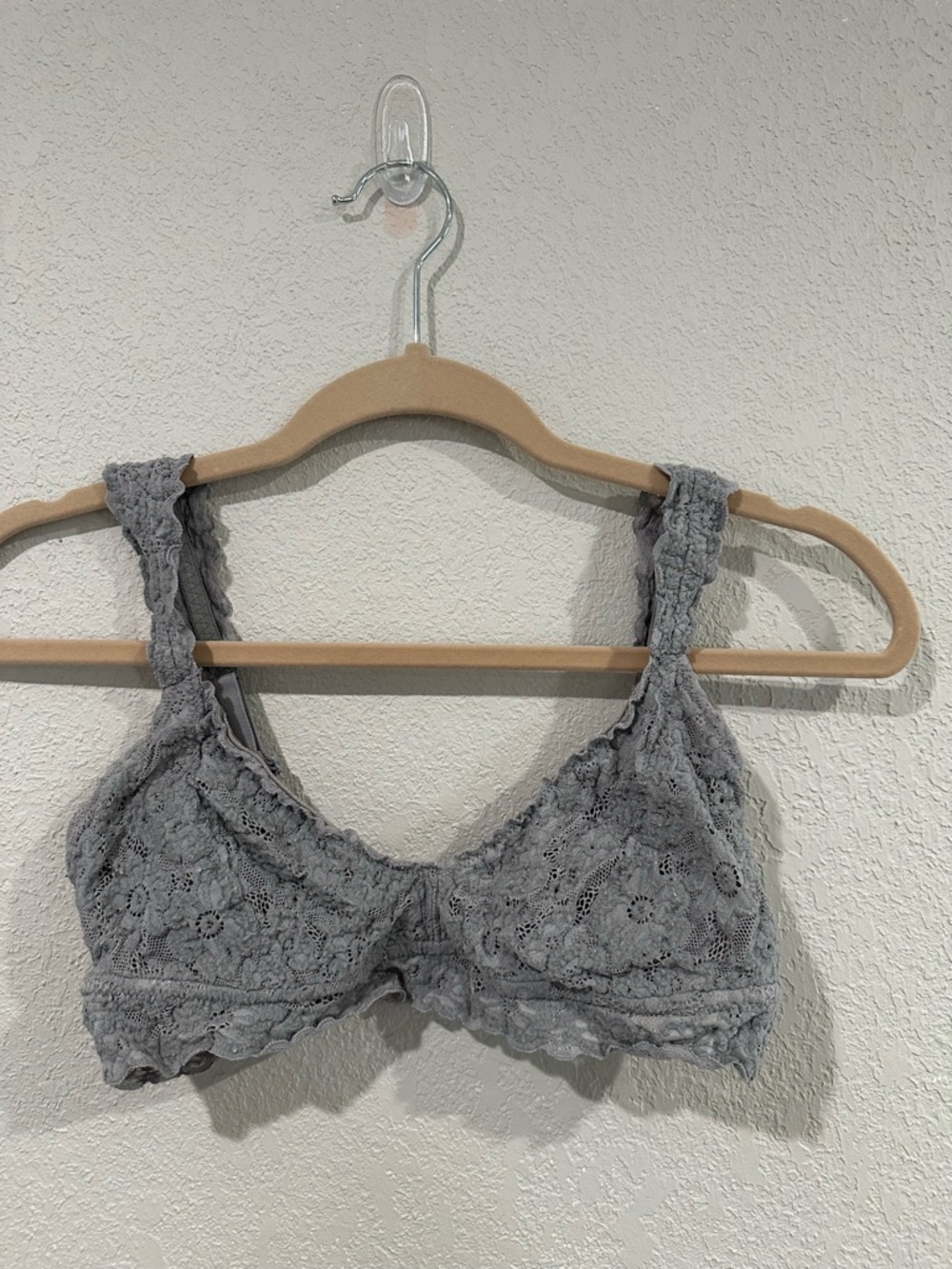 aerie Gray Lace Bralette - Soft Unlined Women's Bra